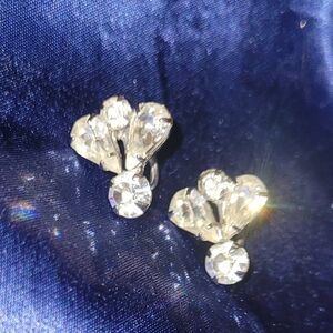 Elegant Vintage Silver Crystal Earrings